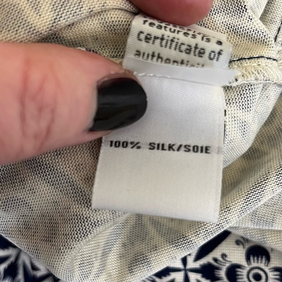 DVF Navy & Off White Silk Printed Reina Tunic Dress - Picture 9 of 10